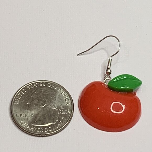 Apple Earring, Fruit Earring, Funny Food Earring, Educator Earring, Teacher Gift - Picture 8 of 8